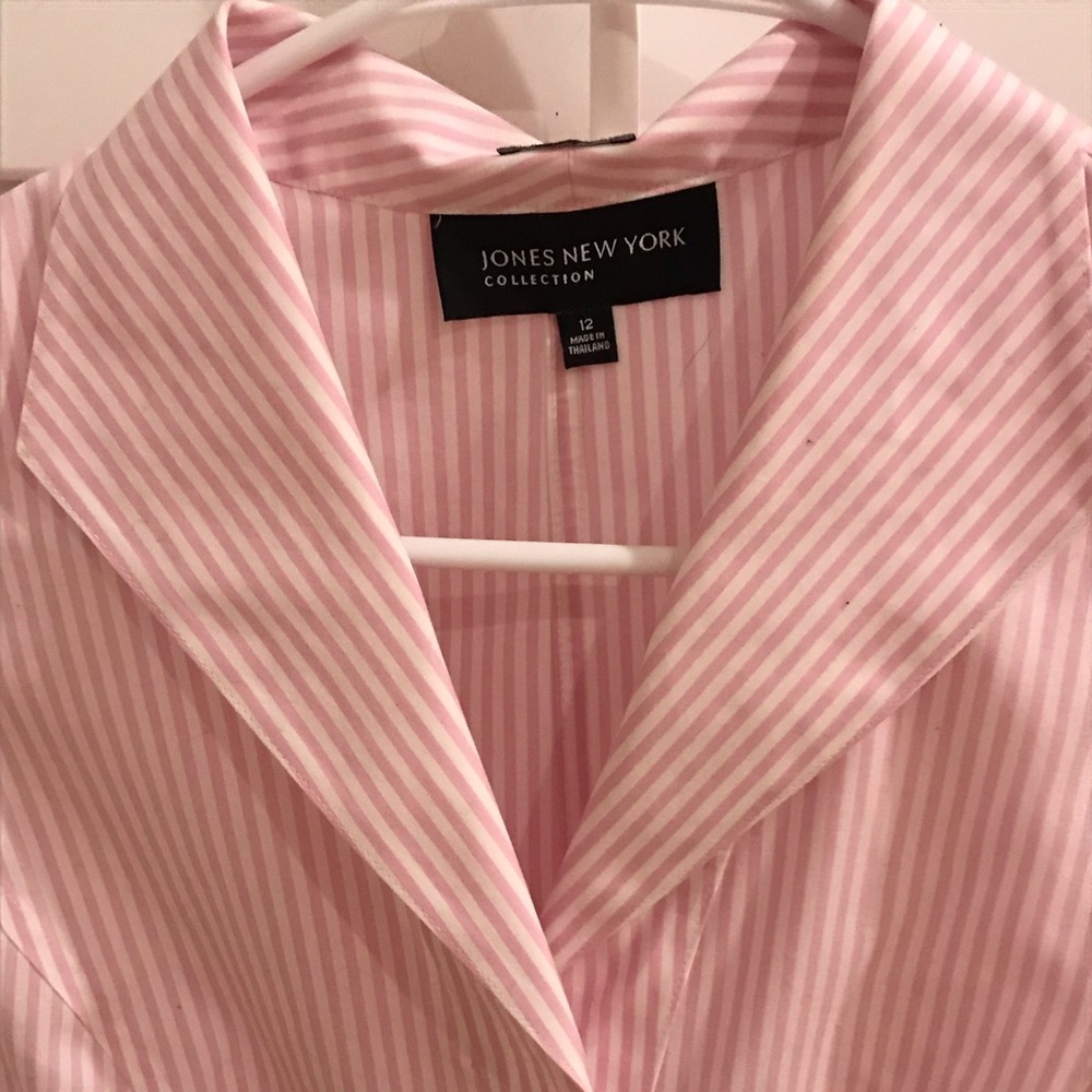 Pink and White Stripe Sleeveless Jones New York